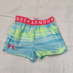 Under Armour Striped Blue and Lime Shorts